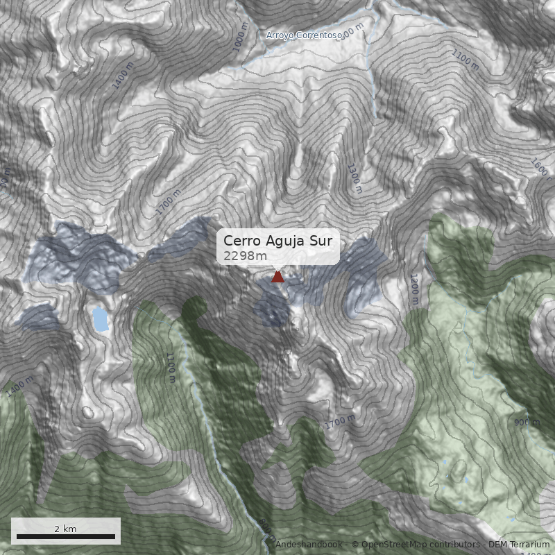 Mapa Cerro Aguja Sur