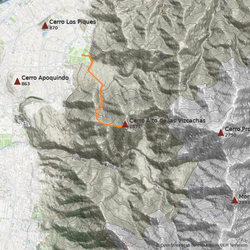 Mapa Desde San Carlos de Apoquindo