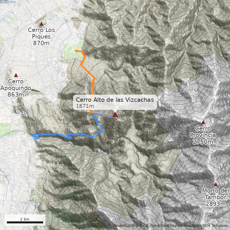 Mapa Cerro Alto de las Vizcachas