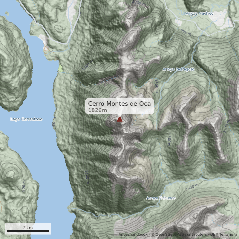 Mapa Cerro Montes de Oca