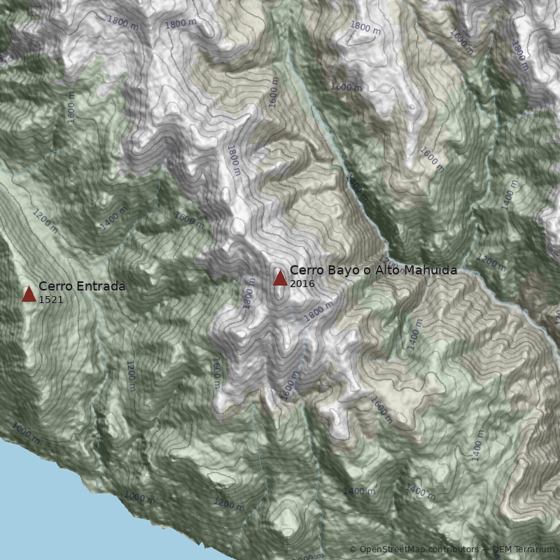 Mapa Cerro Bayo o Alto Mahuida