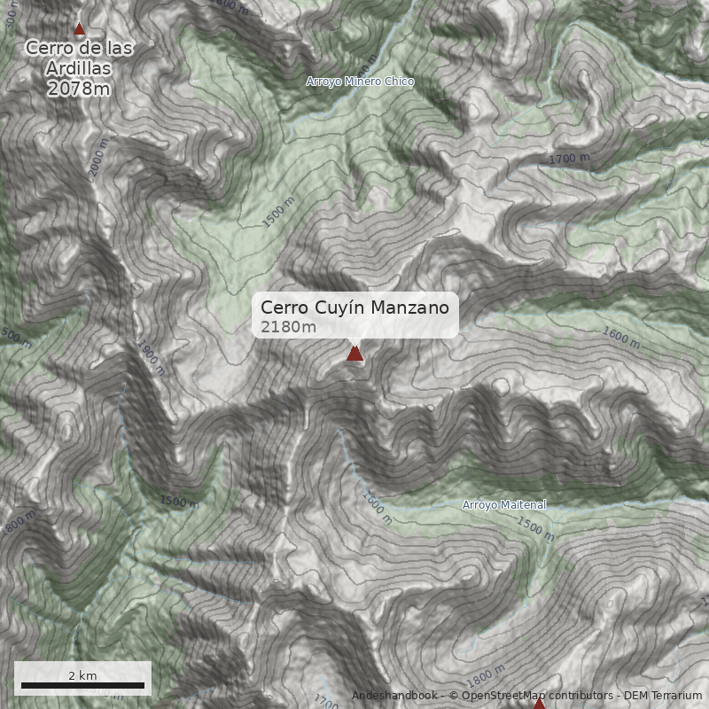 Mapa Cerro Cuyín Manzano