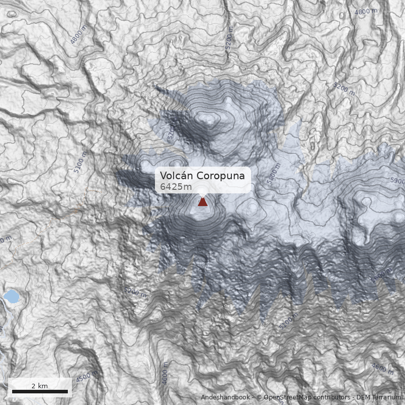 Mapa Volcán Coropuna