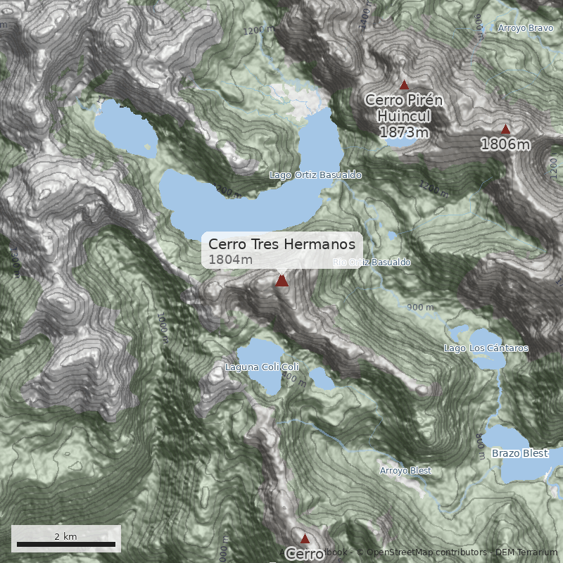 Mapa Cerro Tres Hermanos