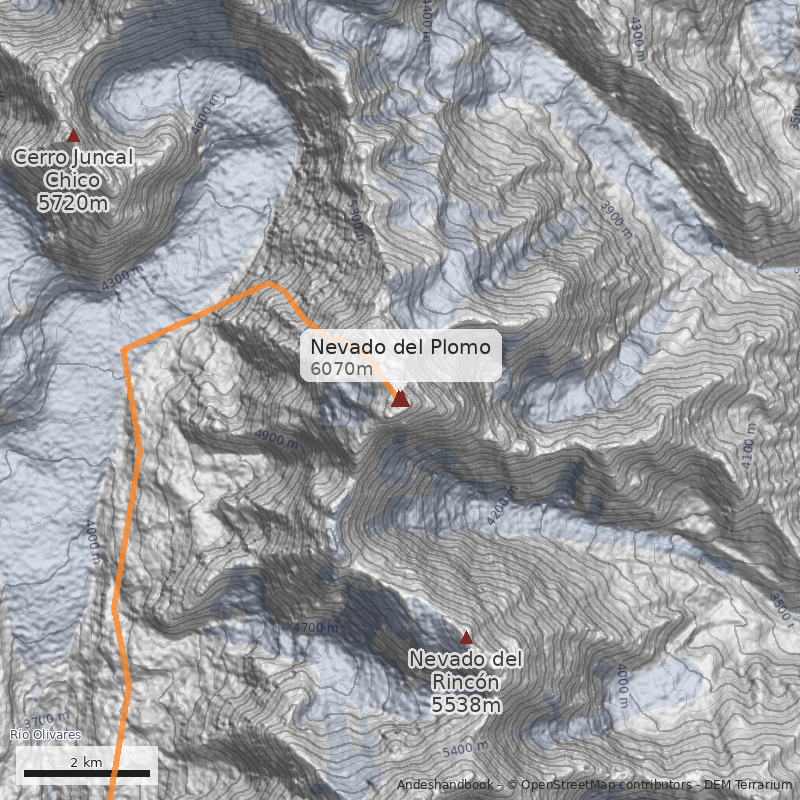 Mapa Nevado del Plomo