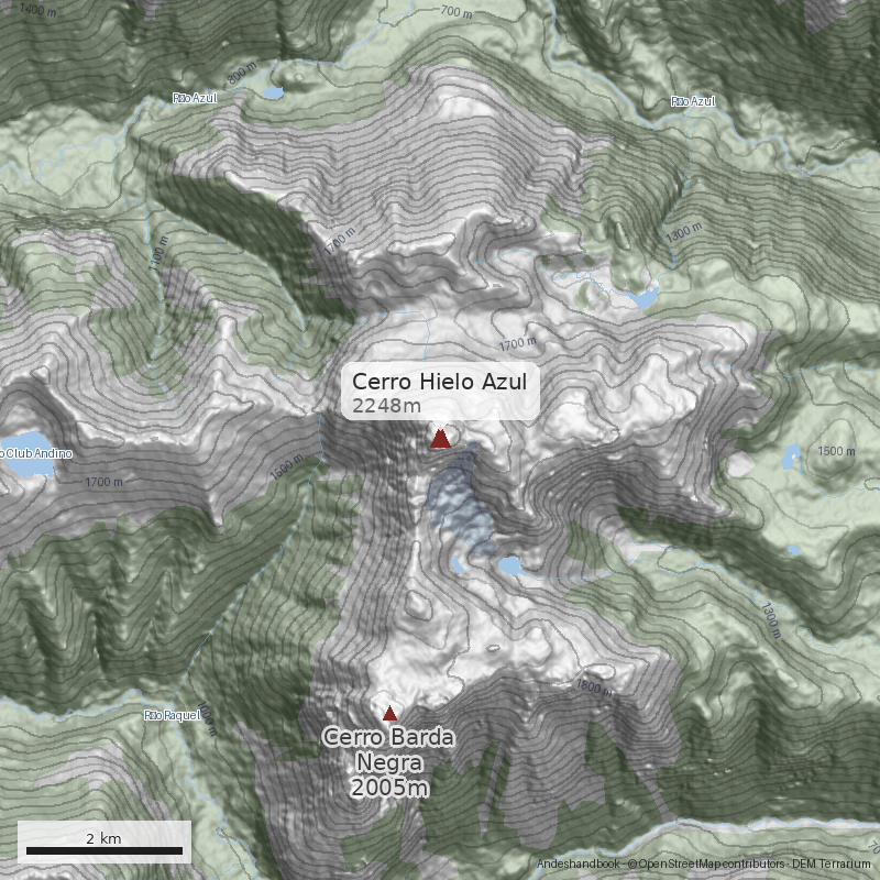 Mapa Cerro Hielo Azul