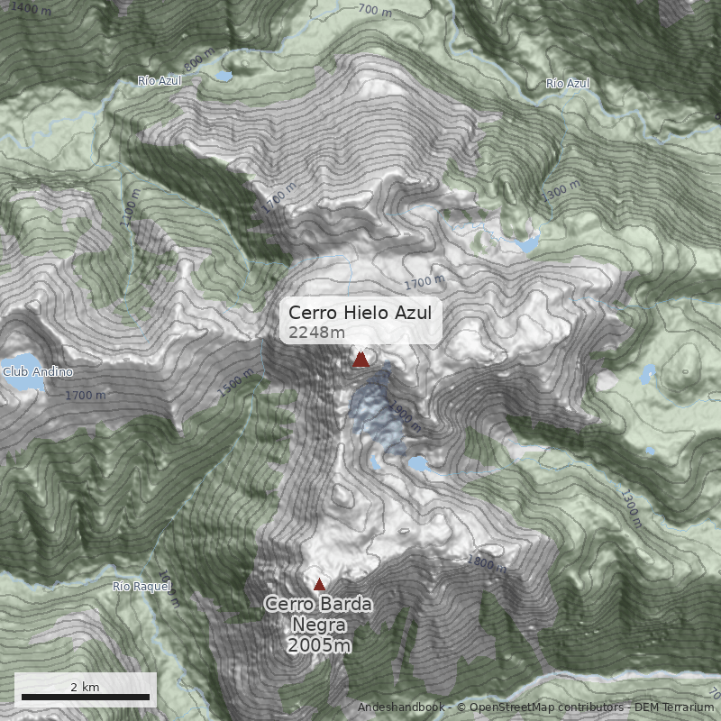 Mapa Cerro Hielo Azul