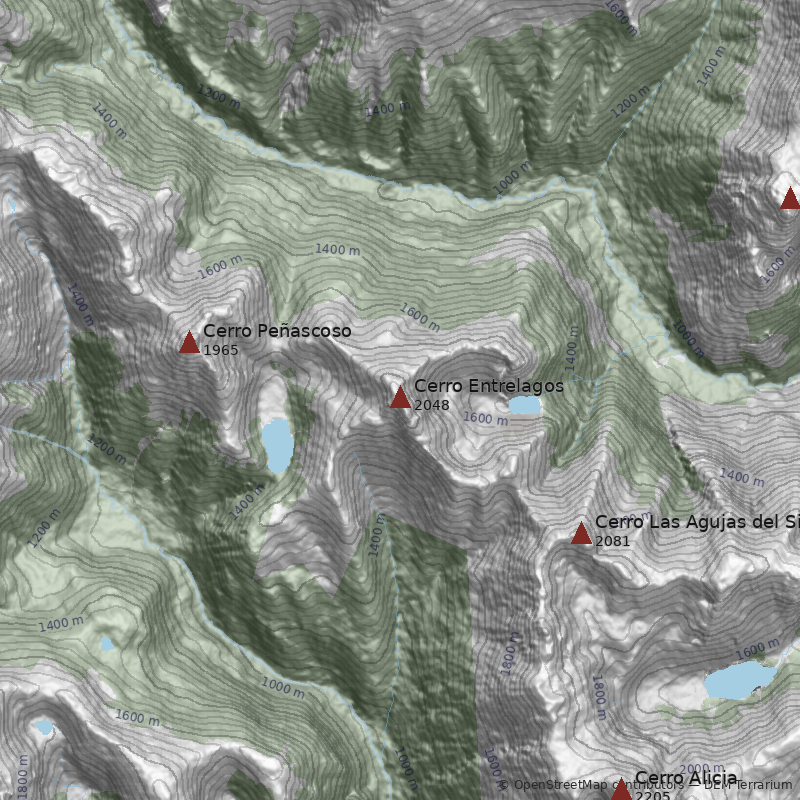 Mapa Cerro Entrelagos