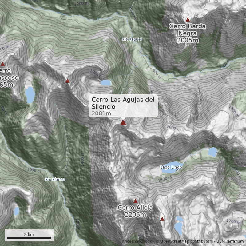 Mapa Cerro Las Agujas del Silencio