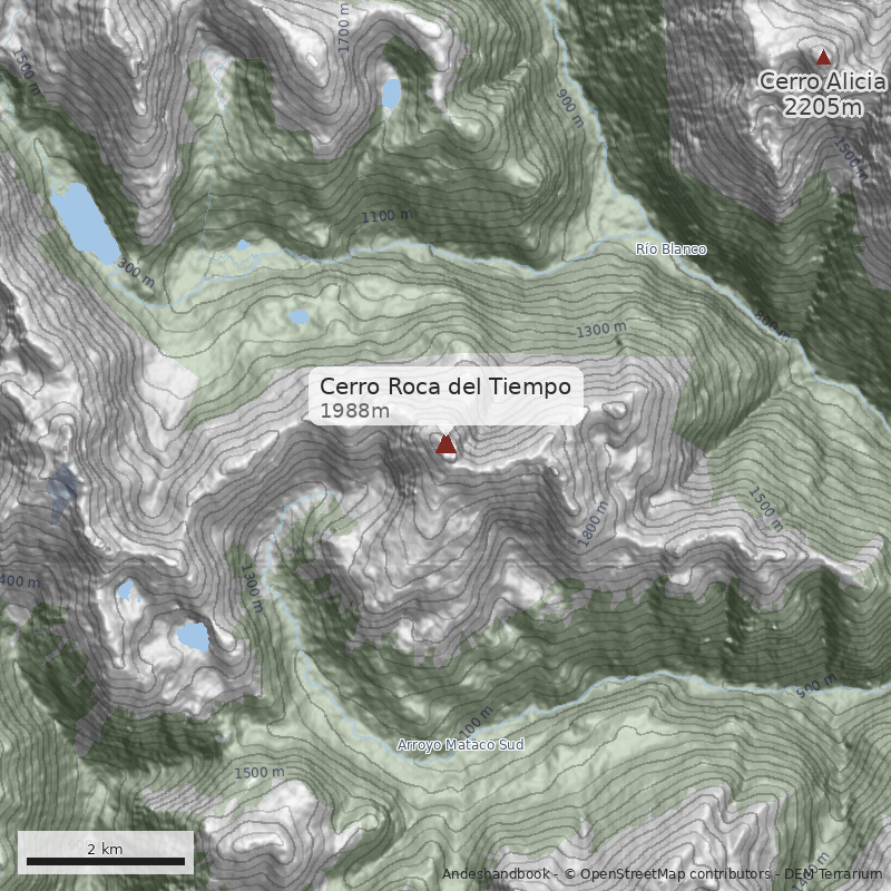 Mapa Cerro Roca del Tiempo