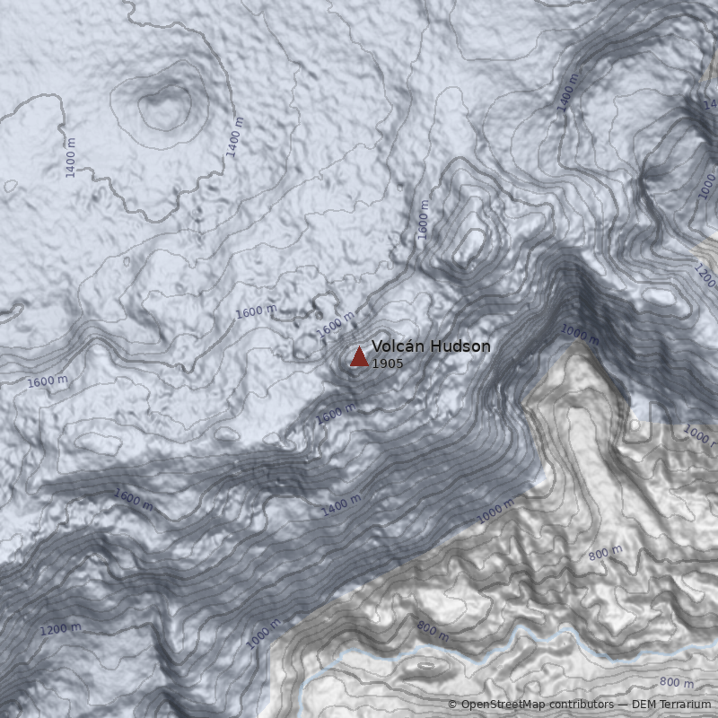 Mapa Volcán Hudson