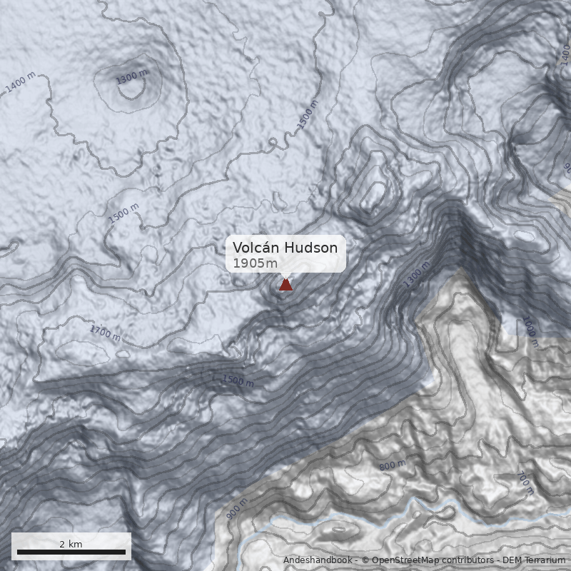 Mapa Volcán Hudson