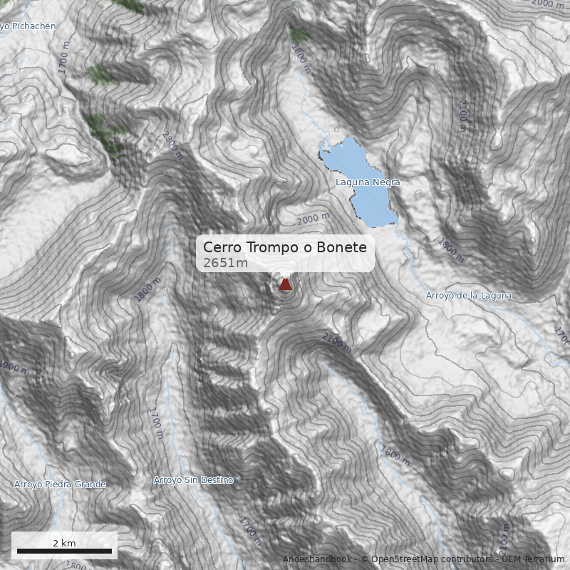 Mapa Cerro Trompo o Bonete