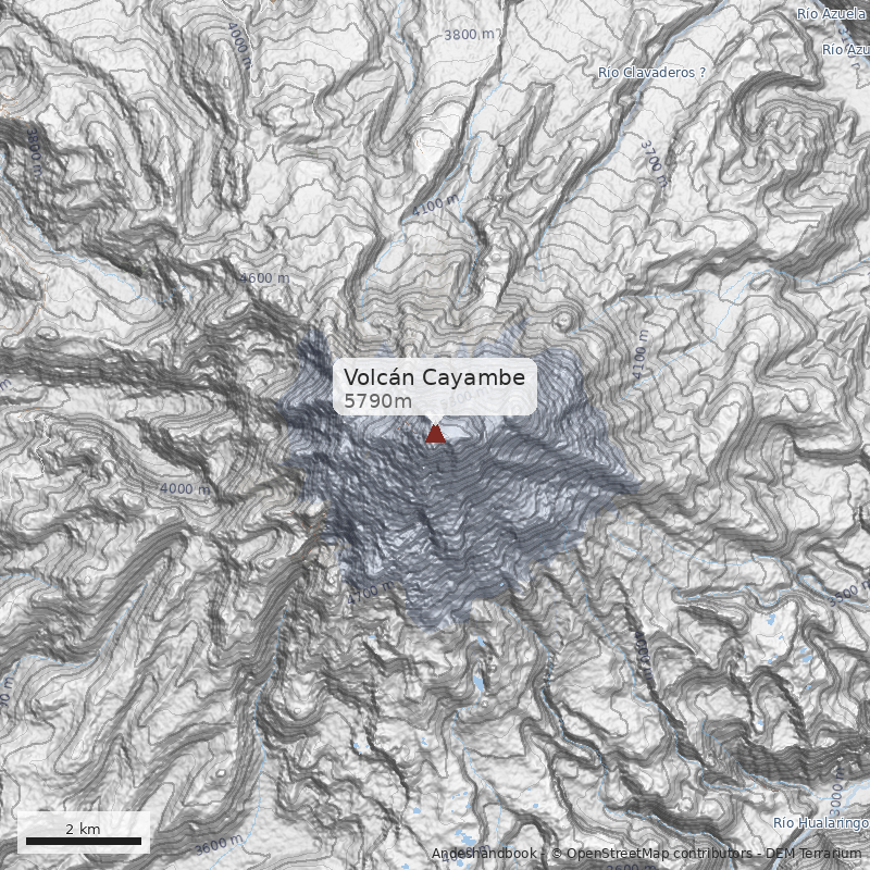 Mapa Volcán Cayambe
