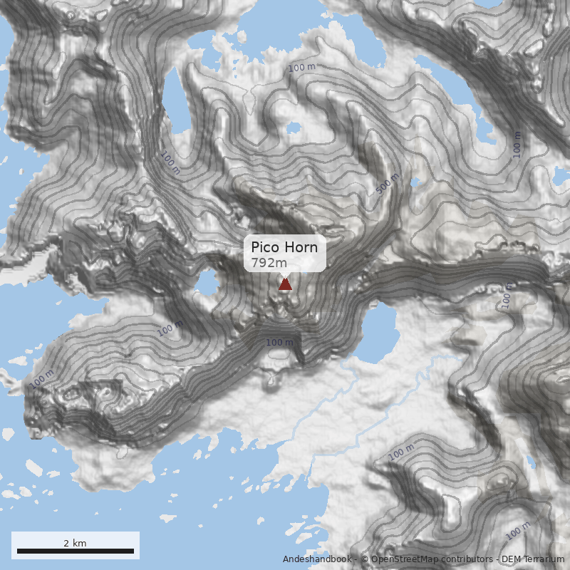 Mapa Pico Horn