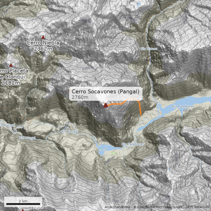 Mapa Cerro Socavones (Pangal)