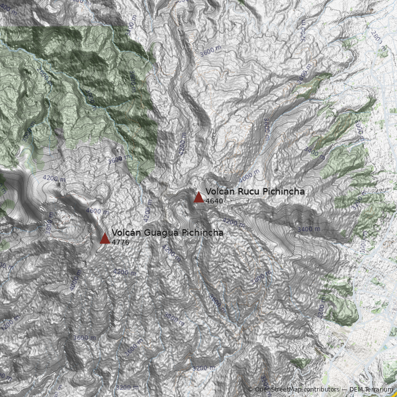 Mapa Volcán Rucu Pichincha