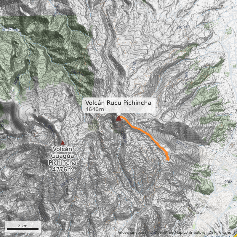 Mapa Volcán Rucu Pichincha