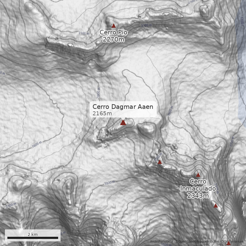 Mapa Cerro Dagmar Aaen