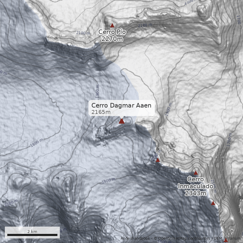 Mapa Cerro Dagmar Aaen