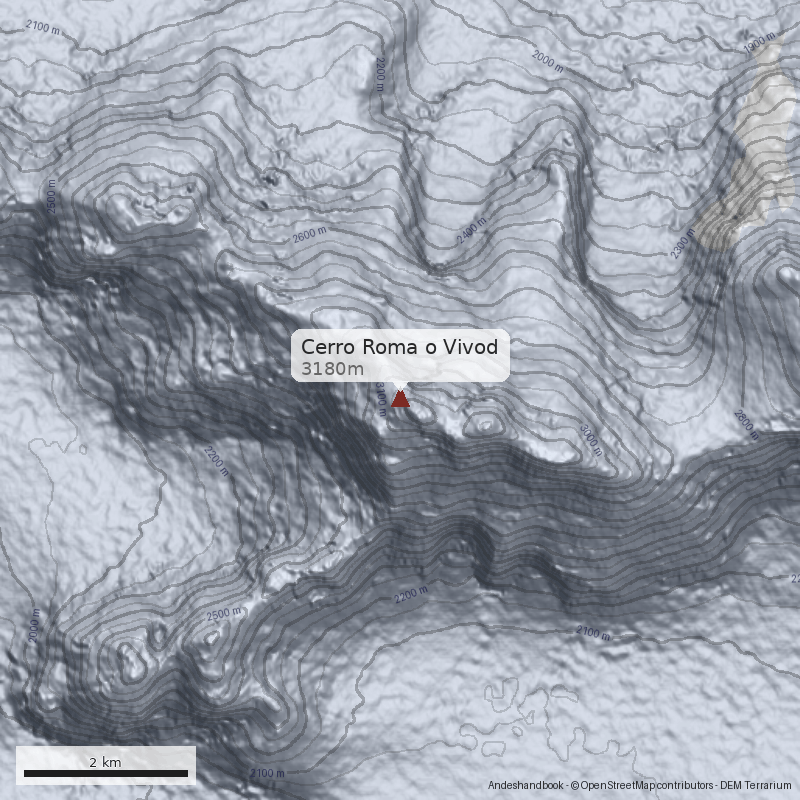 Mapa Cerro Roma o Vivod