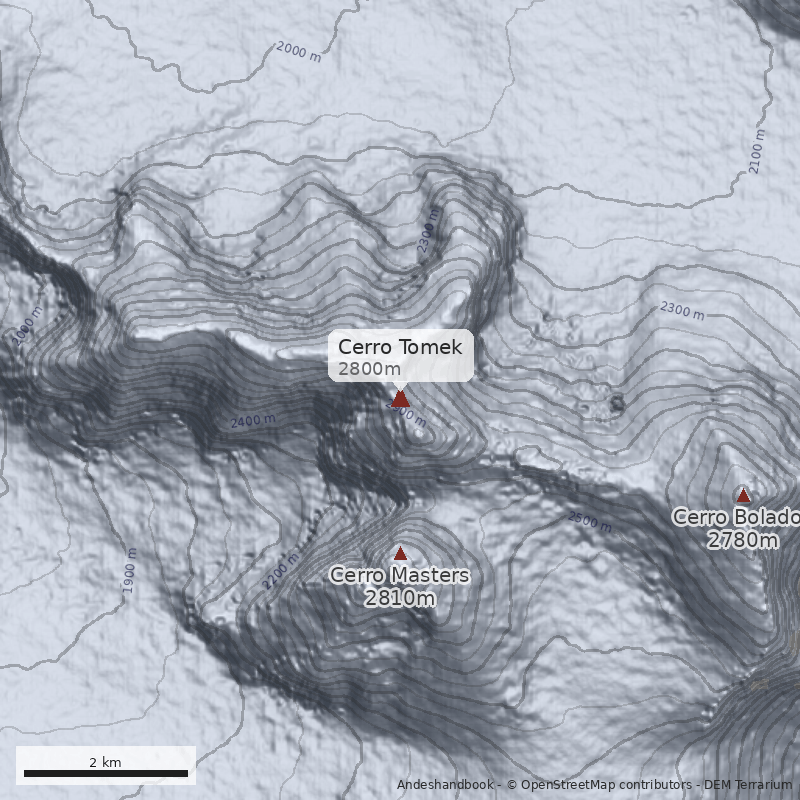 Mapa Cerro Tomek