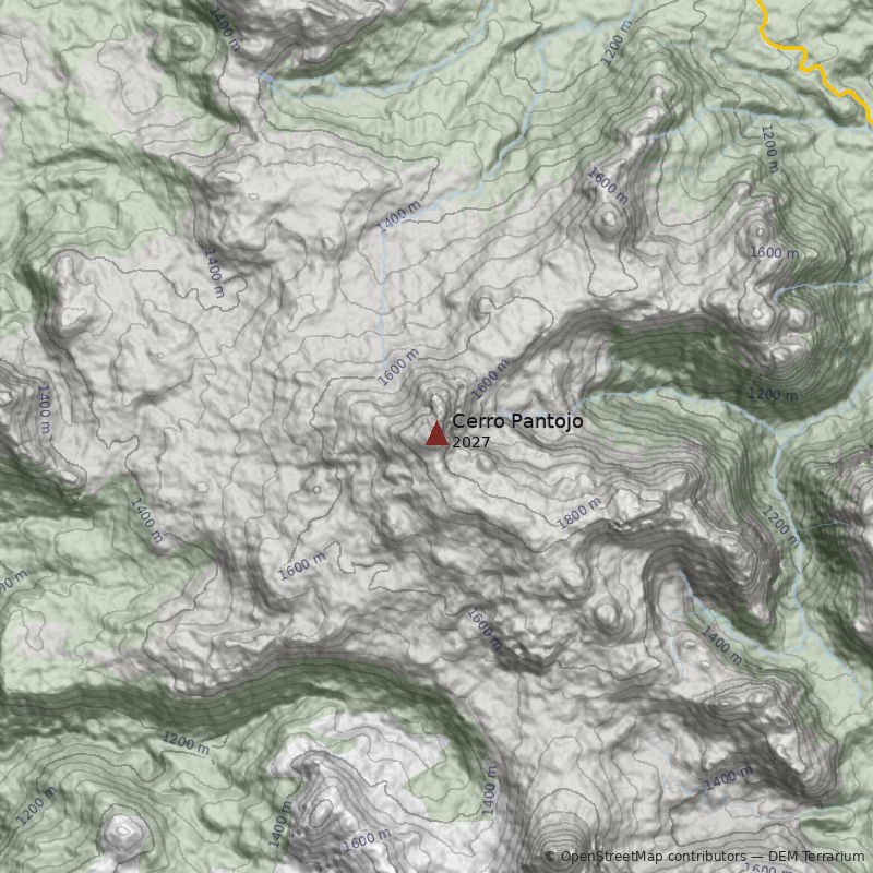 Mapa Canalón suroeste, acceso desde Chile