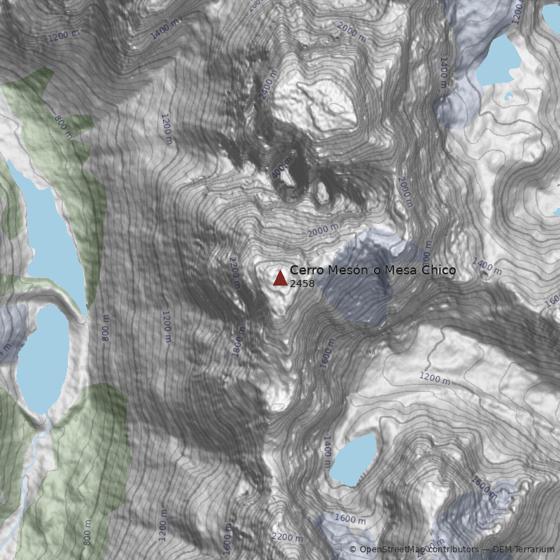 Mapa Cerro Mesón o Mesa Chico