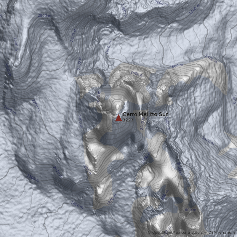 Mapa Cerro Mellizo Sur