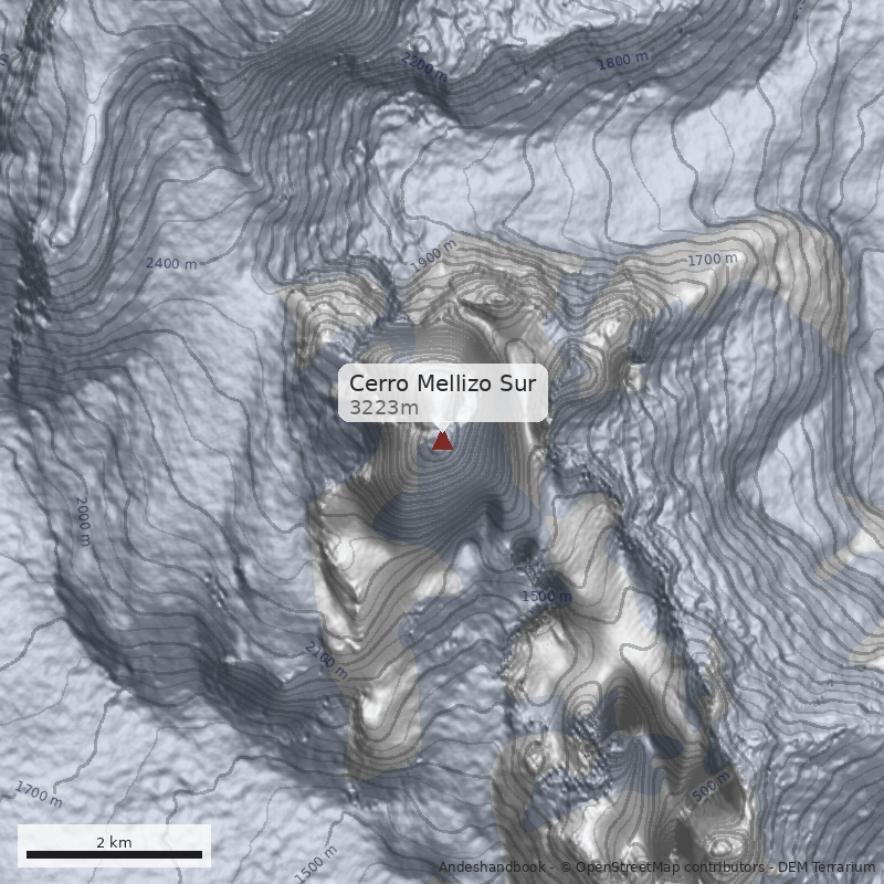 Mapa Cerro Mellizo Sur