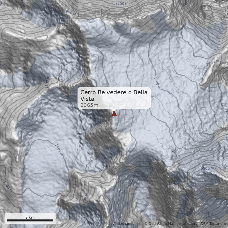 Mapa Cerro Belvedere o Bella Vista