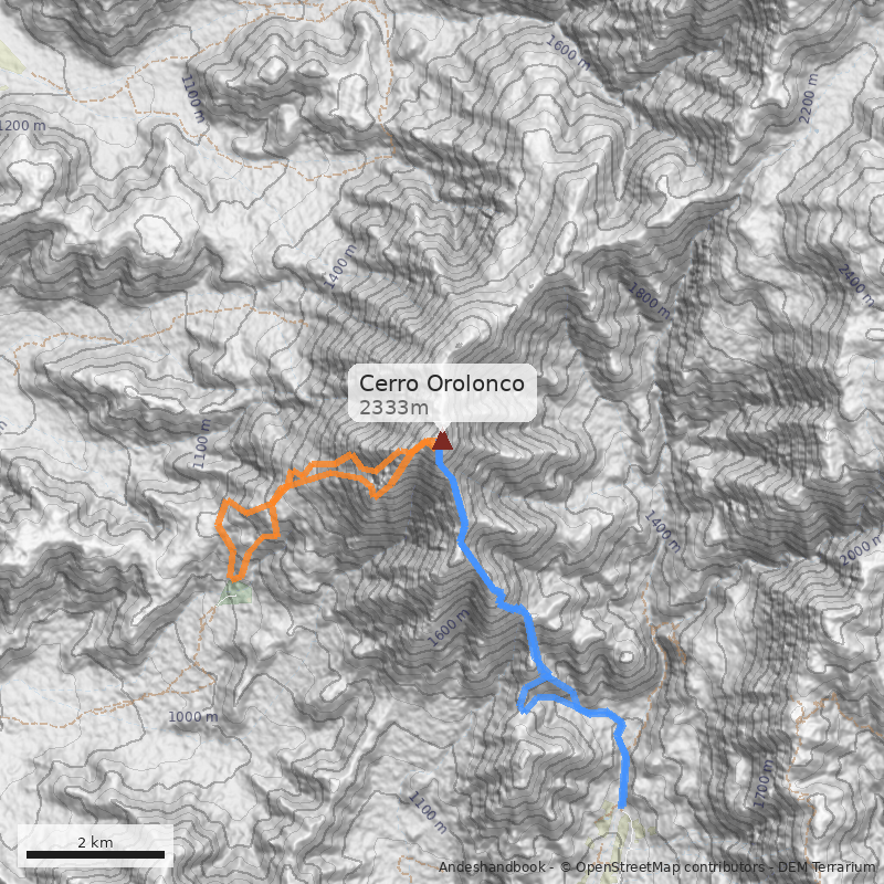 Mapa Cerro Orolonco