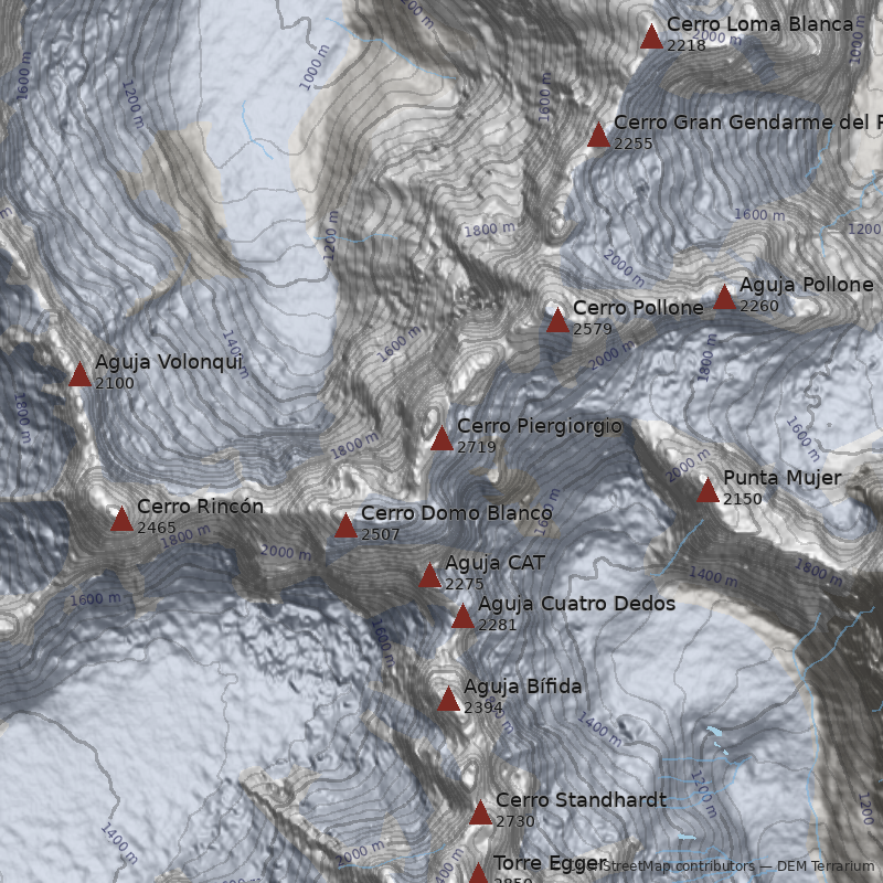 Mapa Cerro Piergiorgio