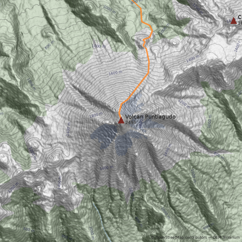Mapa Volcán Puntiagudo