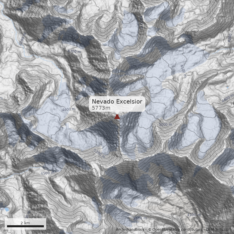 Mapa Nevado Excelsior