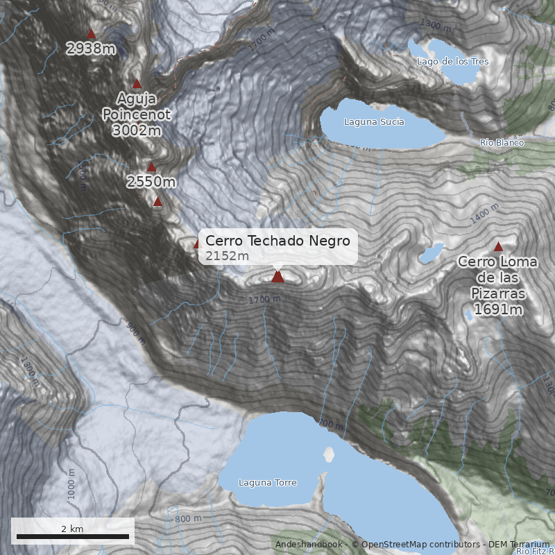 Mapa Cerro Techado Negro