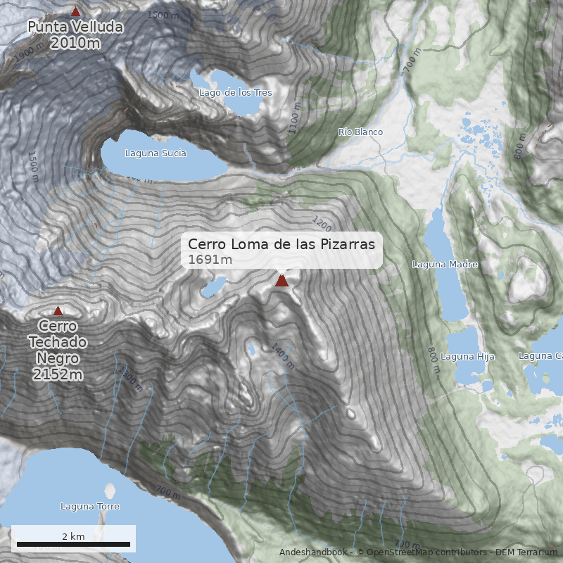 Mapa Cerro Loma de las Pizarras