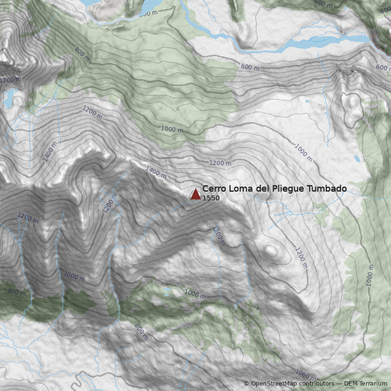 Mapa Cerro Loma del Pliegue Tumbado