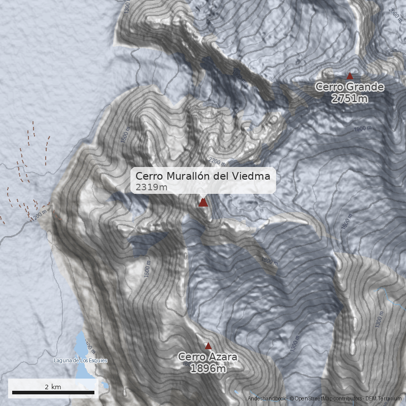 Mapa Cerro Murallón del Viedma