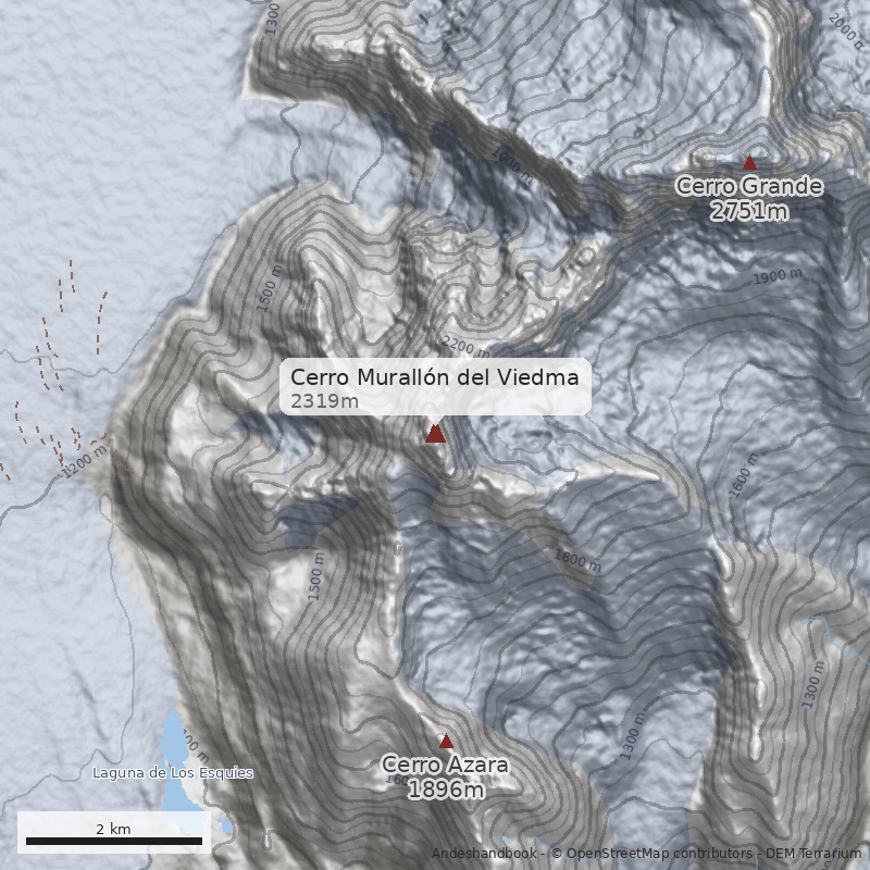 Mapa Cerro Murallón del Viedma