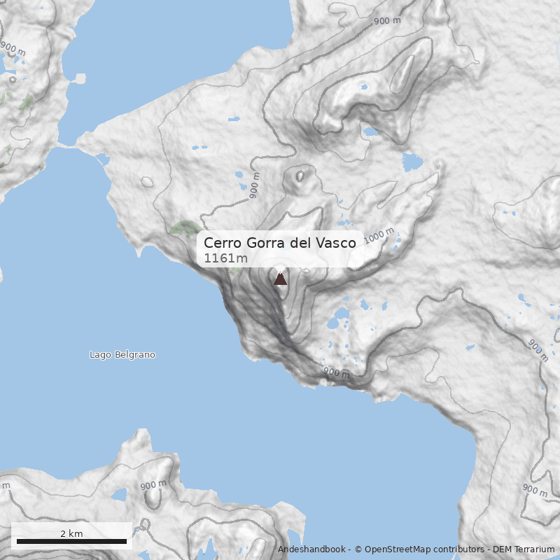 Mapa Cerro Gorra del Vasco