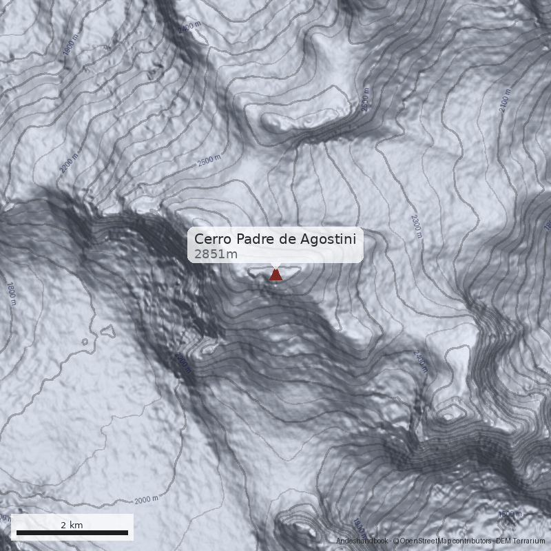 Mapa Cerro Padre de Agostini