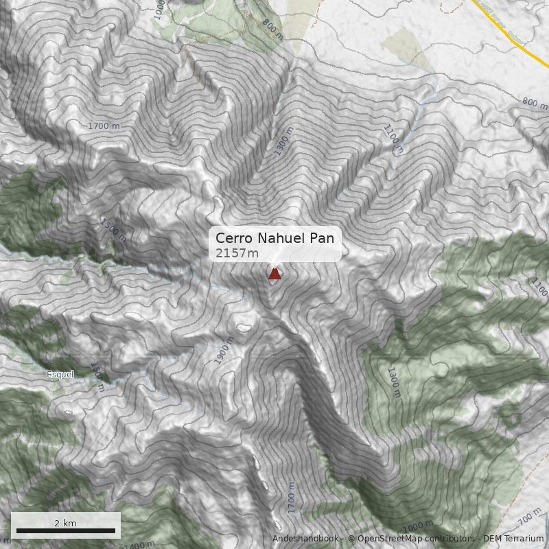 Mapa Cerro Nahuel Pan