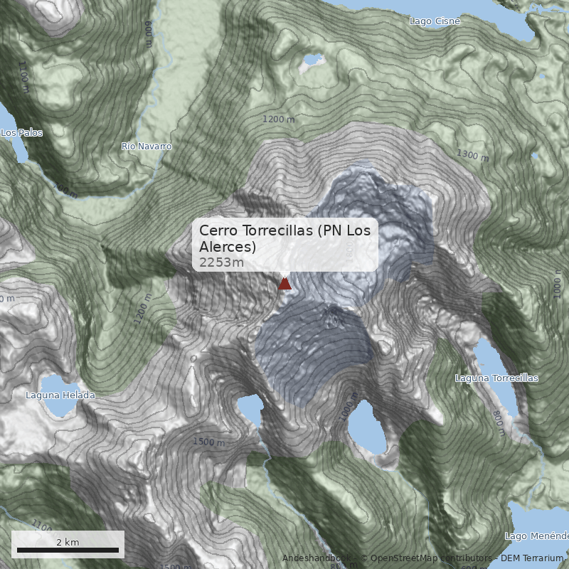 Mapa Cerro Torrecillas (PN Los Alerces)