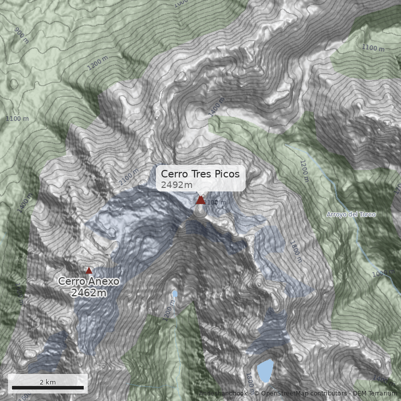 Mapa Cerro Tres Picos