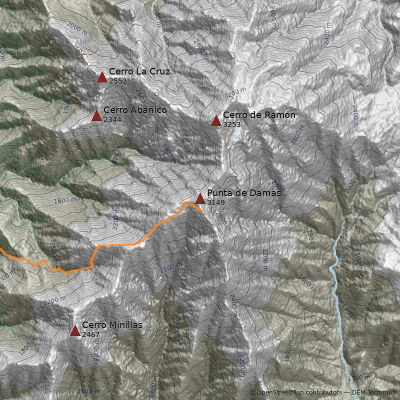 Mapa Quebrada El Ensueño