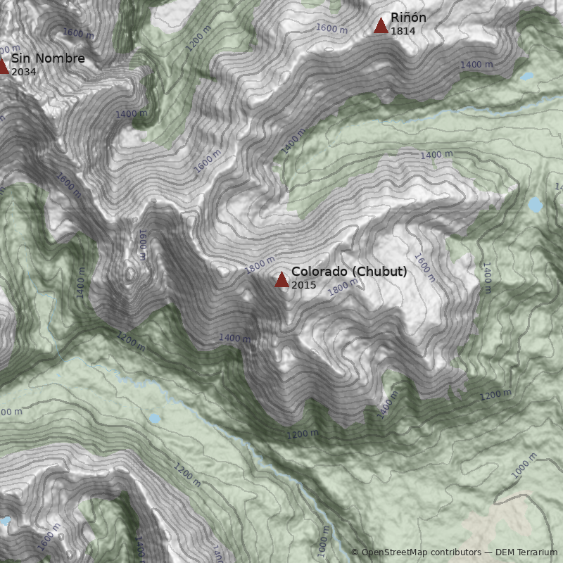 Mapa Cerro Colorado (Chubut)