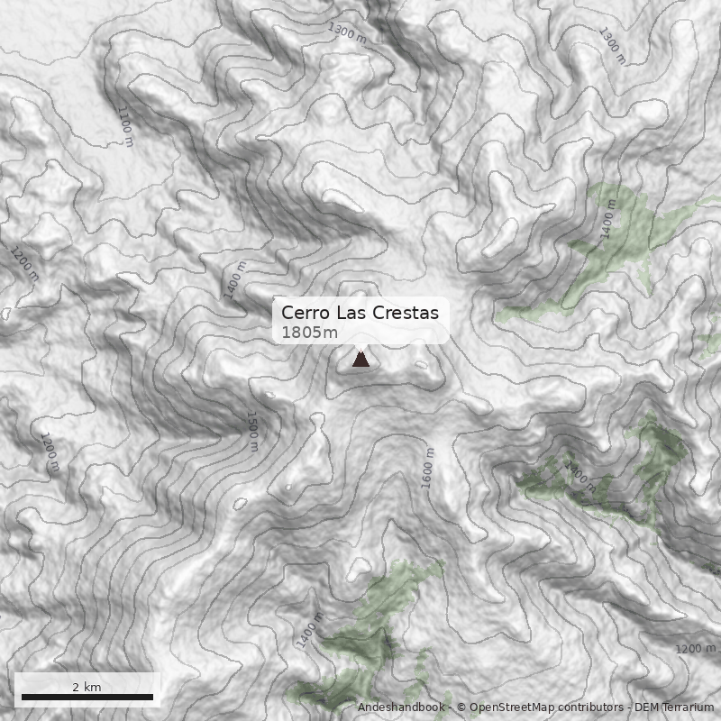 Mapa Cerro Las Crestas
