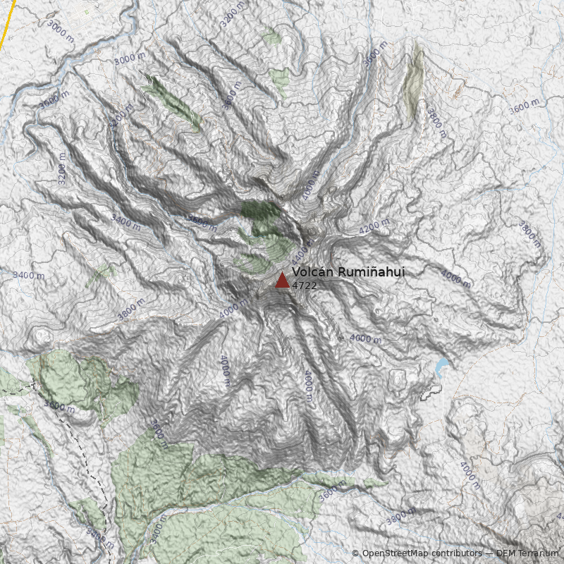 Mapa Volcán Rumiñahui