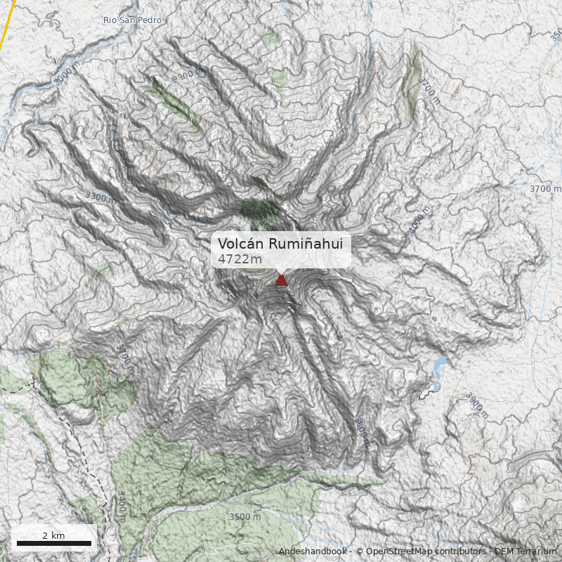 Mapa Volcán Rumiñahui